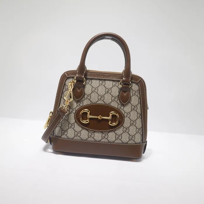 GUCCI HORSEBIT 1955 MINI CANVAS TOTE IN NEUTRALS