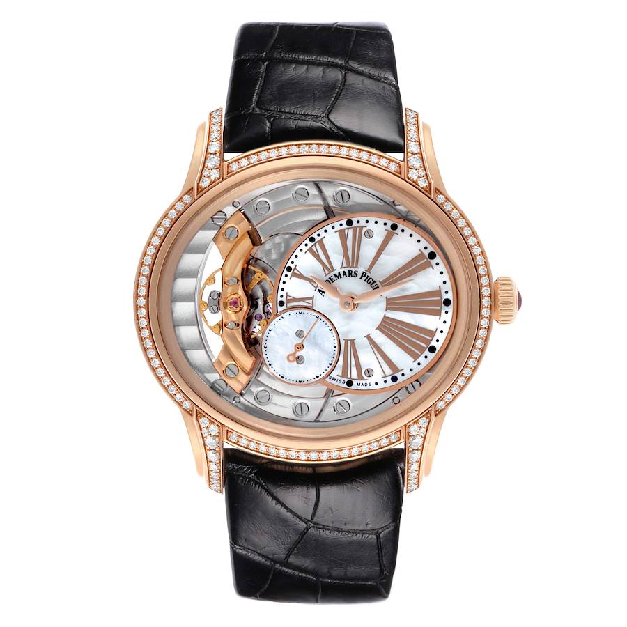 Audemars Piguet Millenary Rose Gold MOP Diamond Ladies Watch 77247OR