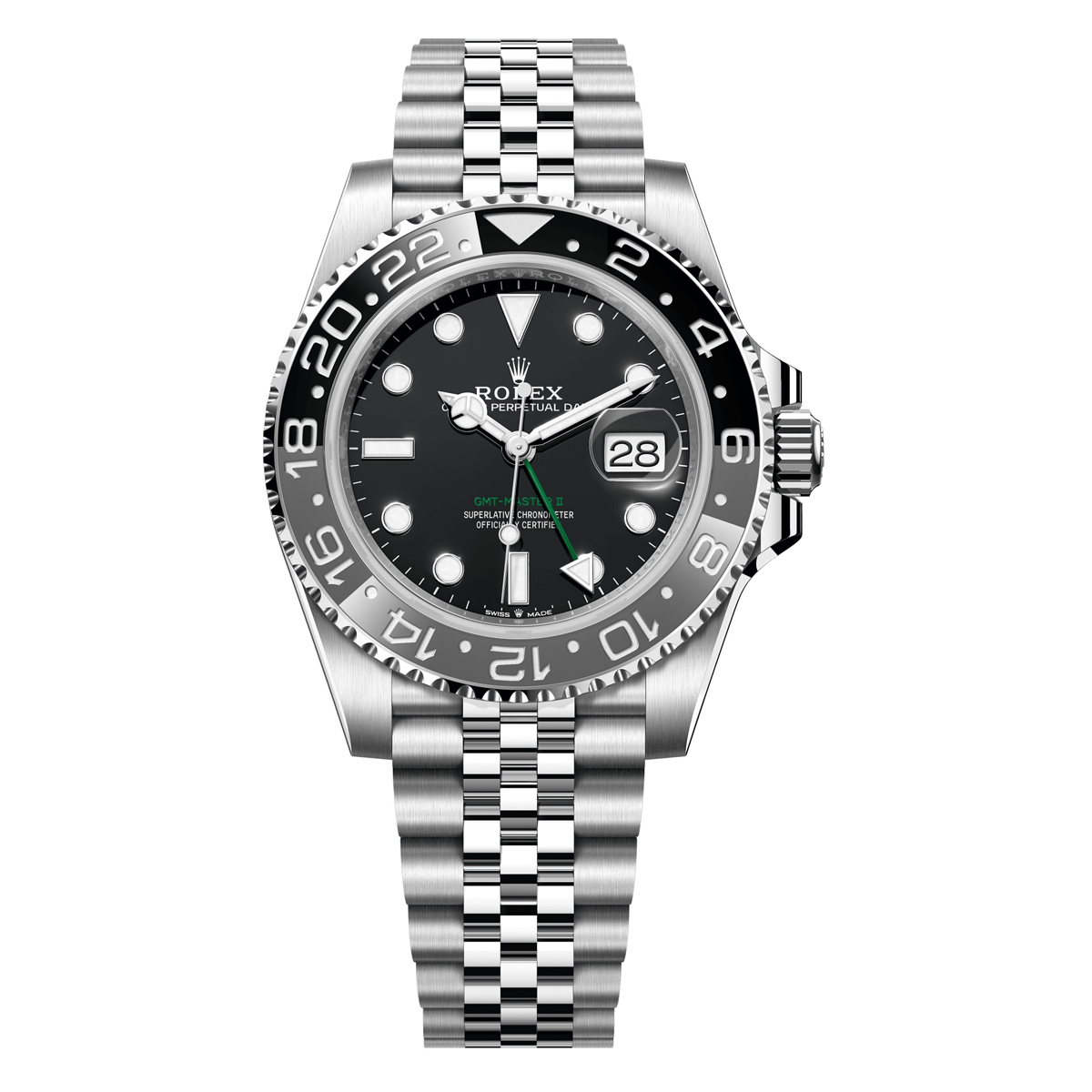 Rolex GMT-Master II 40mm Stainless Steel Black Dial with Grey-Black Bezel Oyster/Jubilee Bracelet (Ref. 126710GRNR-0003/0004) 2024 Latest Release "Bruce Wayne"