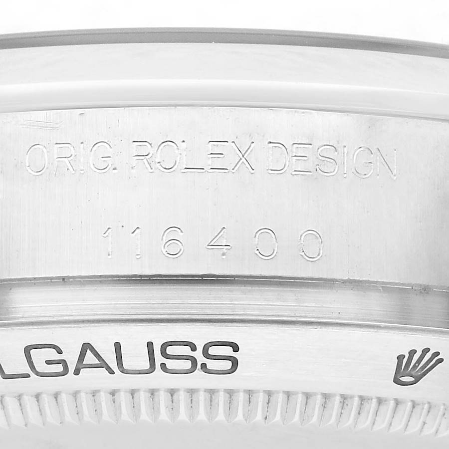 Rolex Milgauss White Orange Dial Steel Mens Watch 116400