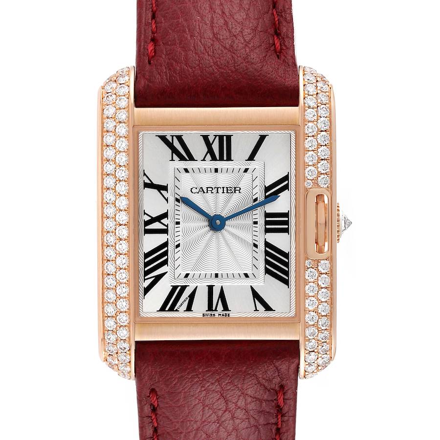 Cartier Tank Anglaise Rose Gold Diamond Ladies Watch WT100029