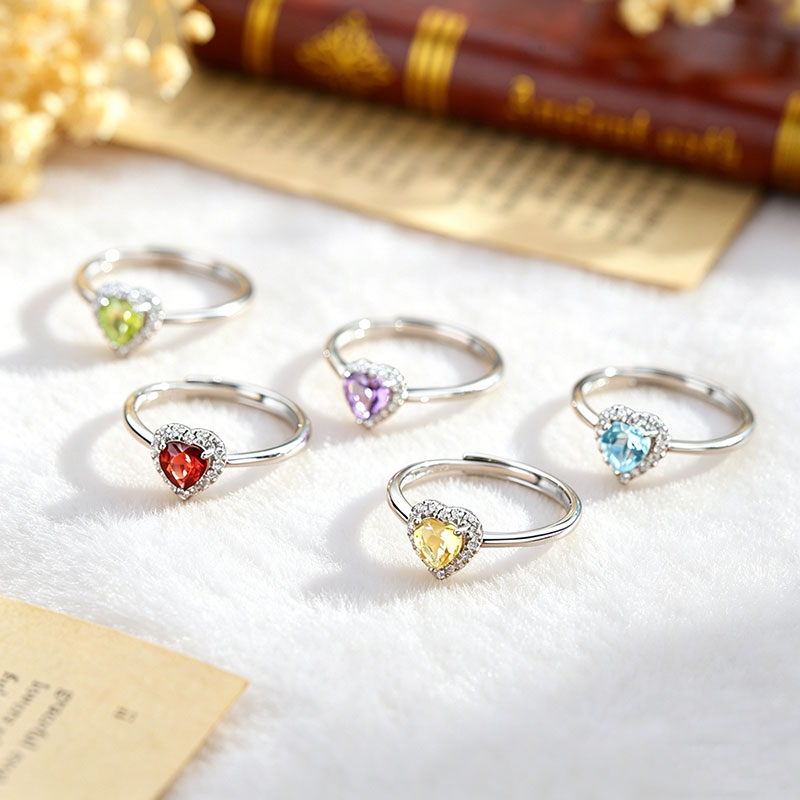 GemVibra Talismanic Heart Crystal Ring for Love & Emotional Alignment
