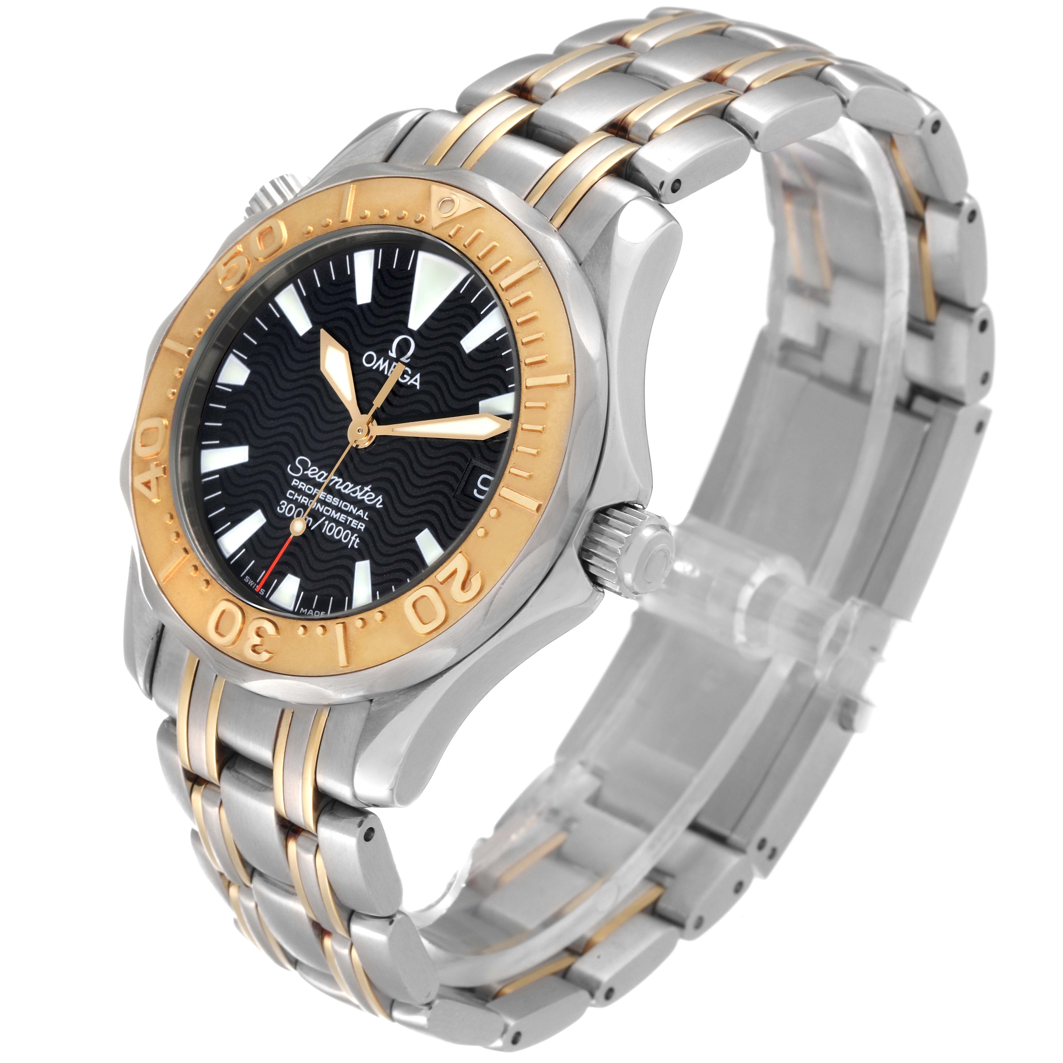 Omega Seamaster Yellow Gold Steel Mens Watch 36.25 MM 2453.50.00