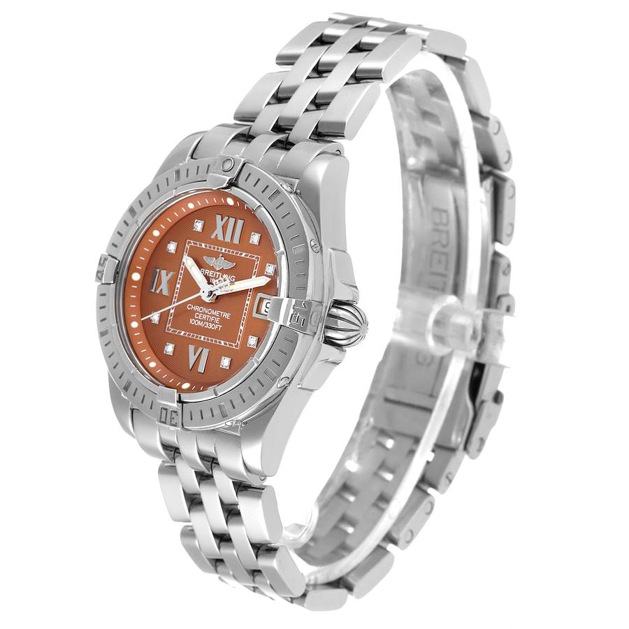 Breitling Galactic Bronze Diamond Dial Steel Ladies Watch A71356