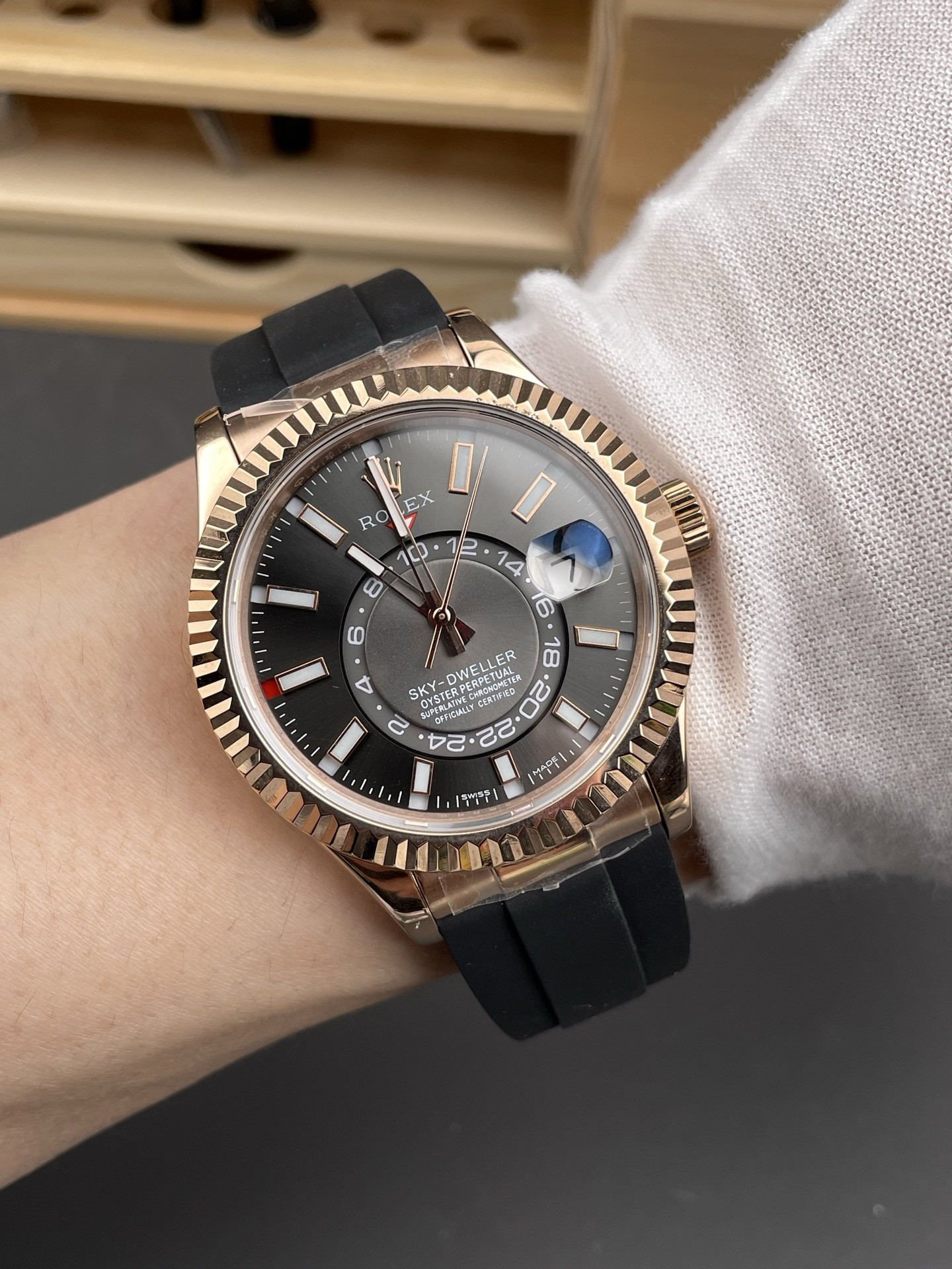 Sky-Dweller Rose Gold Grey Dial