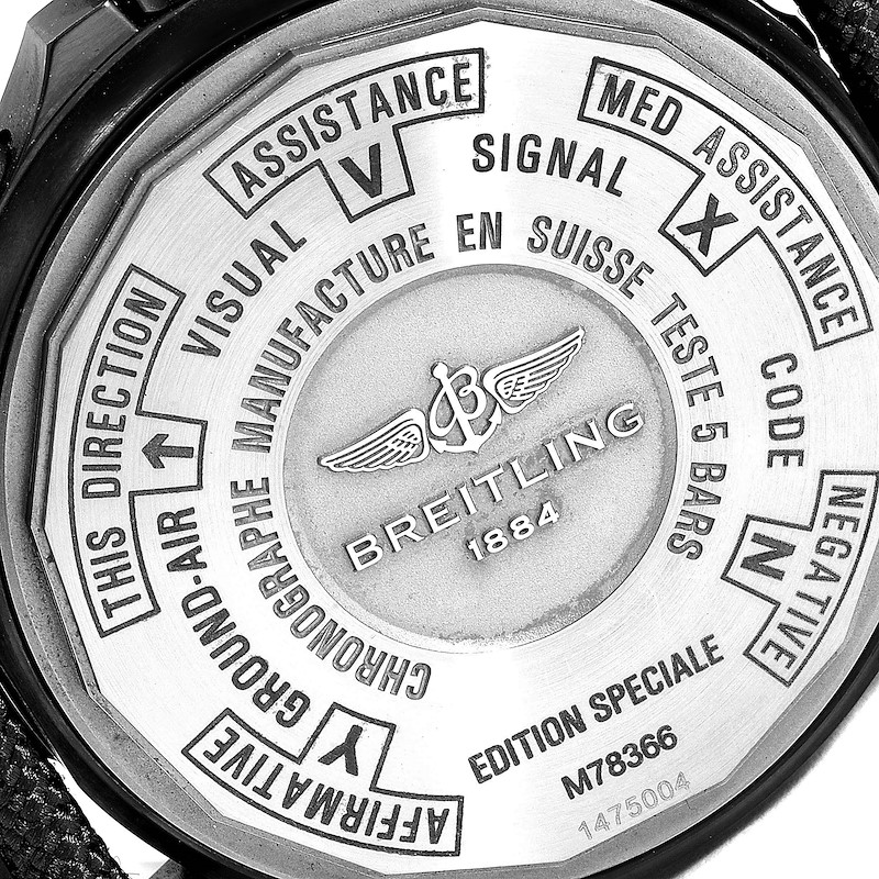 Breitling Chronospace Military GMT Alarm Blacksteel Mens Watch M78366