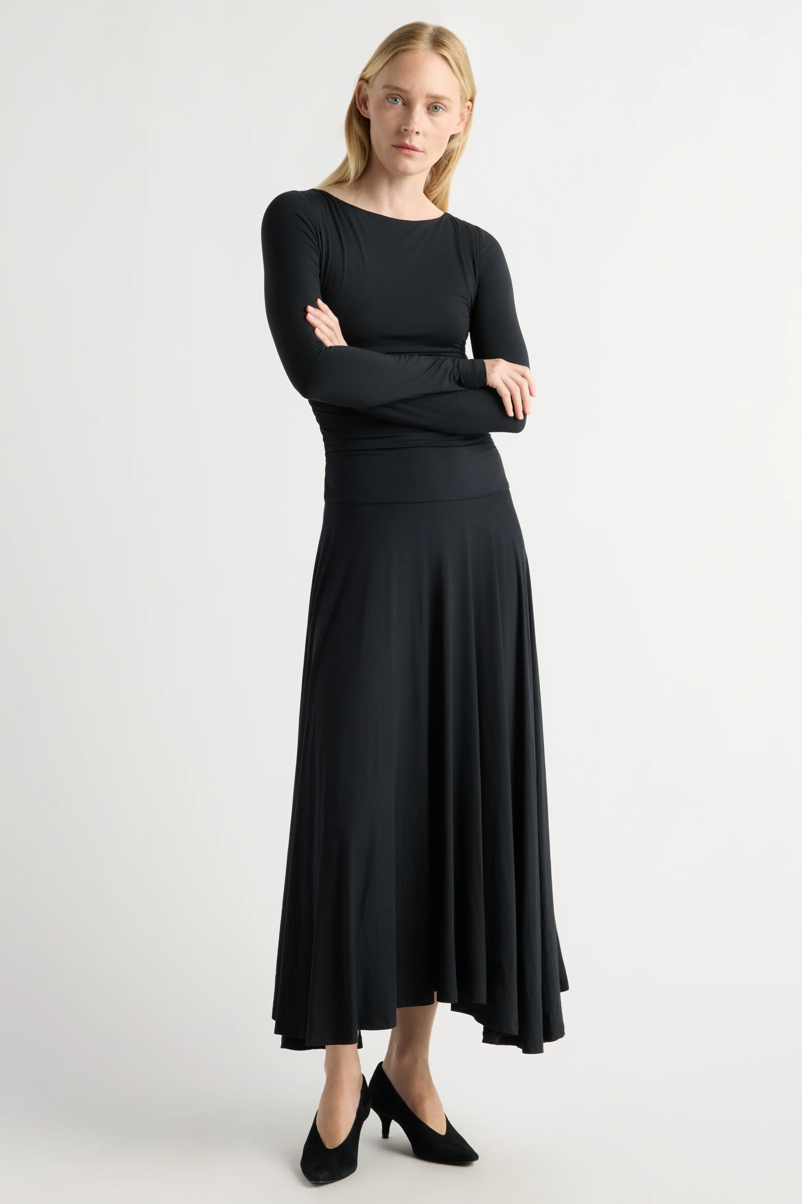 Tamryn Ruched Drop-Waist Dress