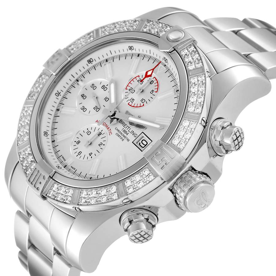 Breitling Aeromarine Super Avenger II White Dial Steel Watch A13371