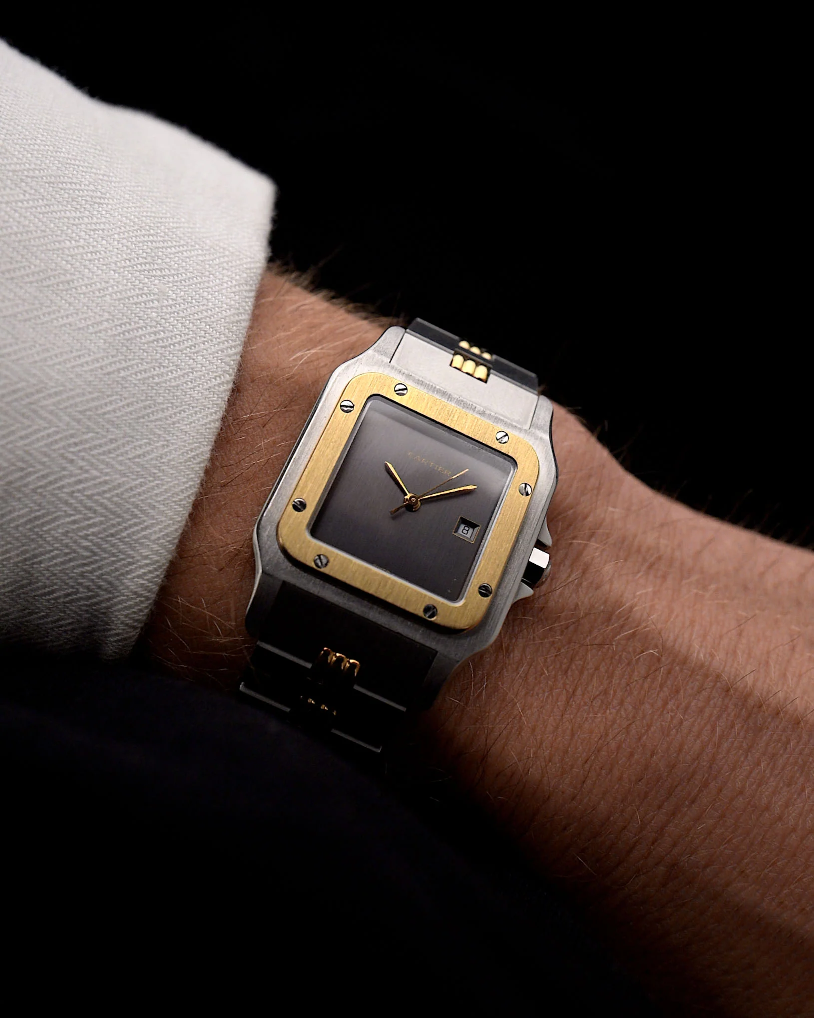 Cartier Santos Carr&eacute;e 2961 Godron Ghost 1990s