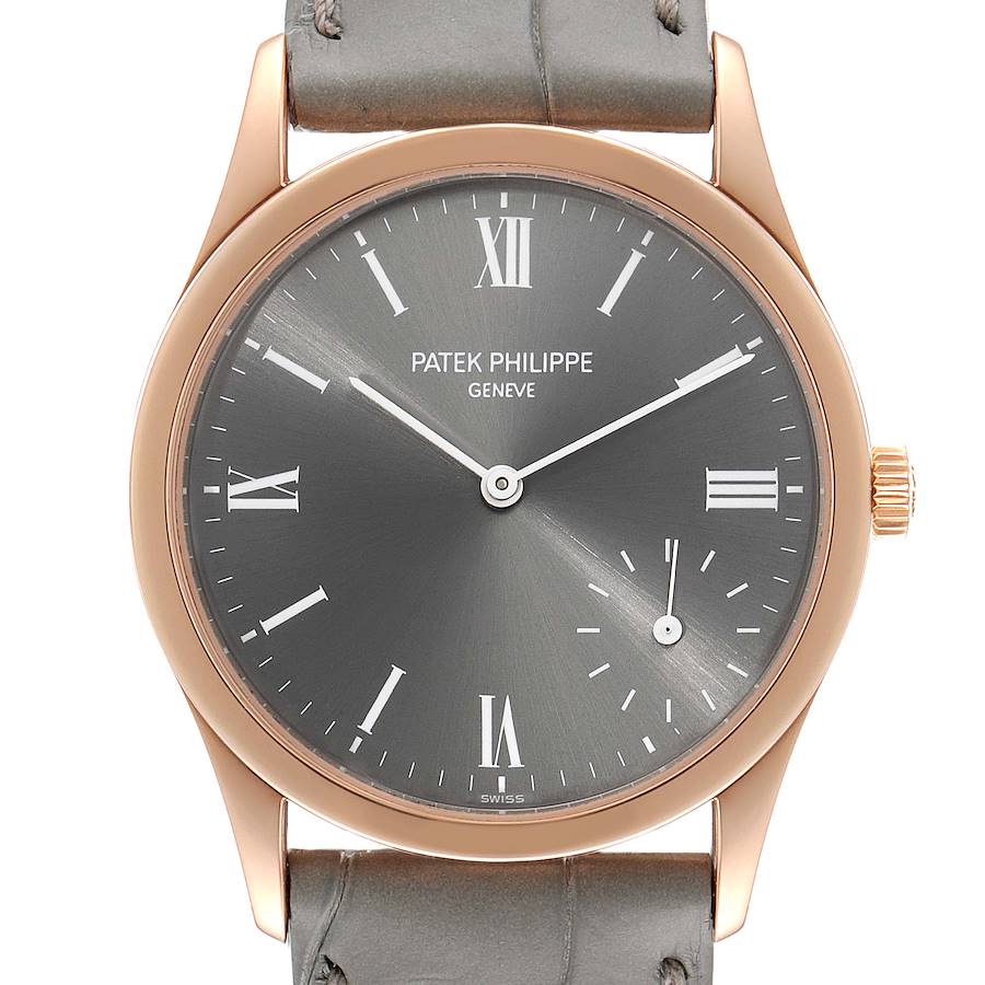 Patek Philippe Calatrava Rose Gold Grey Dial Automatic Mens Watch 5026R