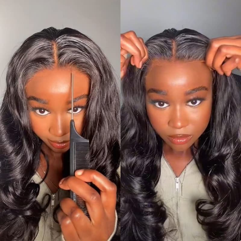 Megalook Bogo Free 6X5 Glueless Pre Cut Lace Glueless Wig Body Wave Human Hair Wear And Go Wig