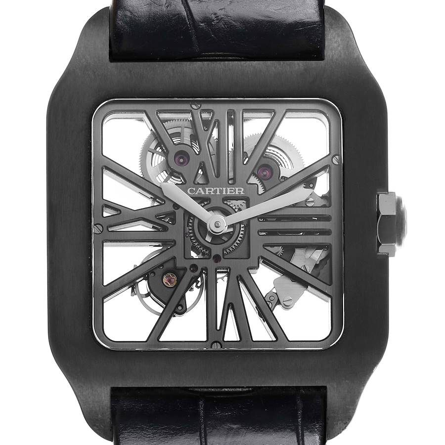 Cartier Santos Dumont Skeleton Dial Black Titanium Watch W2020052