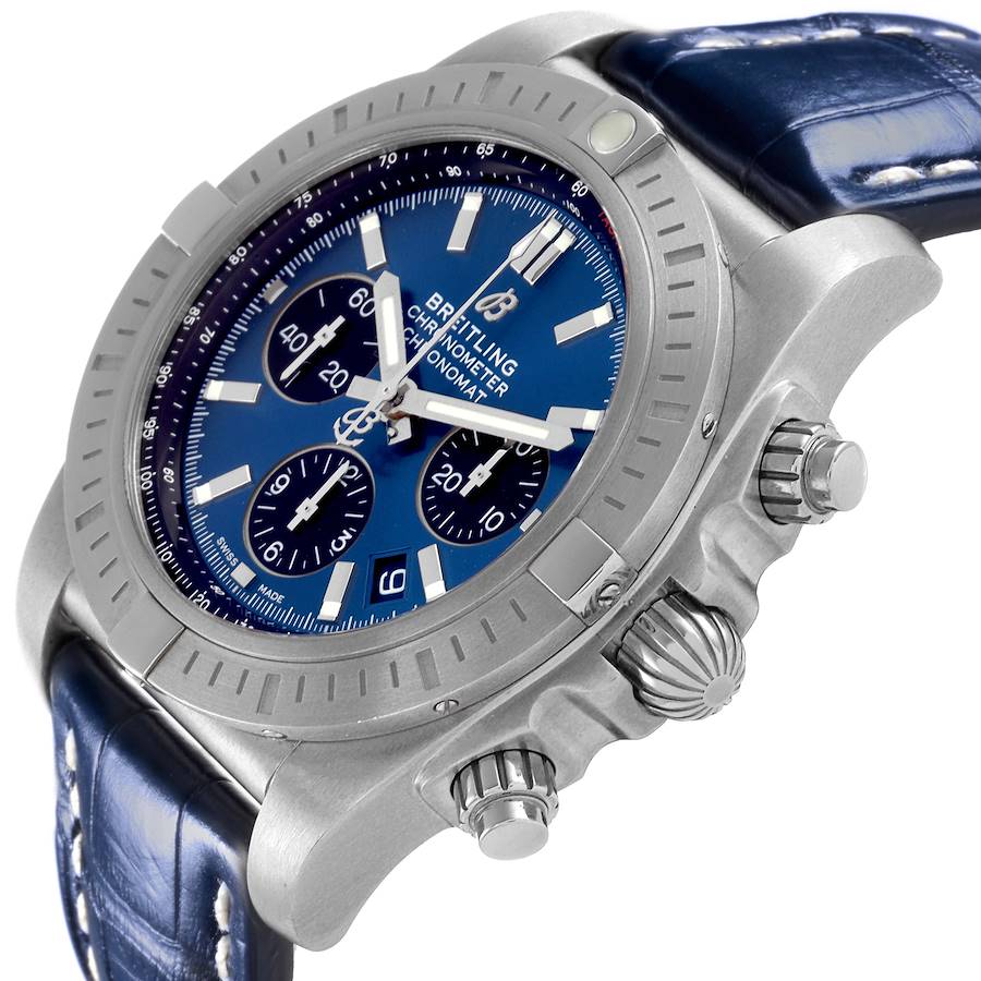 Breitling Chronomat Airbourne SE Blue Dial Steel Mens Watch AB0115