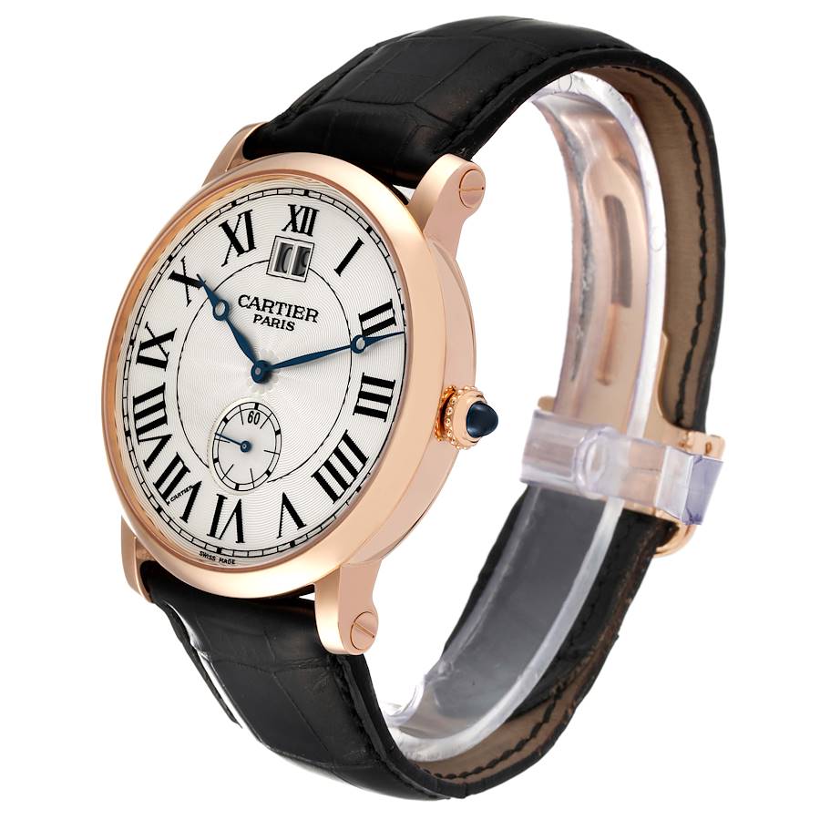 Cartier Rotonde Rose Gold Silver Dial Mens Watch W1550251