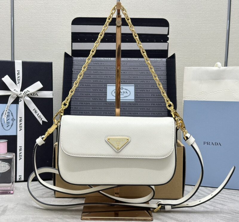 Replica Prada Mini Saffiano White