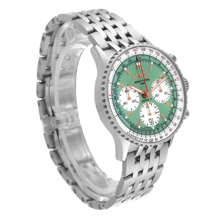 Breitling Navitimer B01 41 Green Dial Steel Mens Watch AB0139