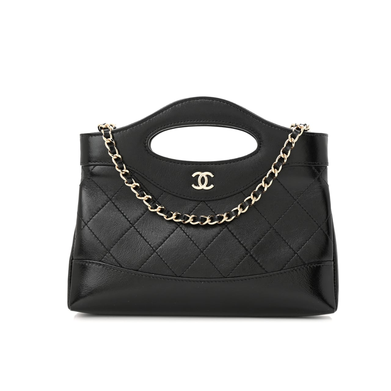 Chanel 24C Mini 31 Clutch With Chain Shiny Black 24Cm