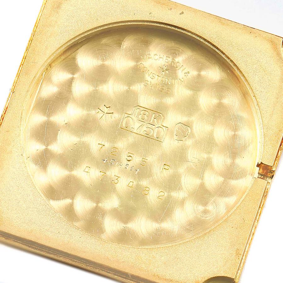 Vacheron Constantin 18k Yellow Gold Tiger Eye Stone Dial Vintage Watch 7255