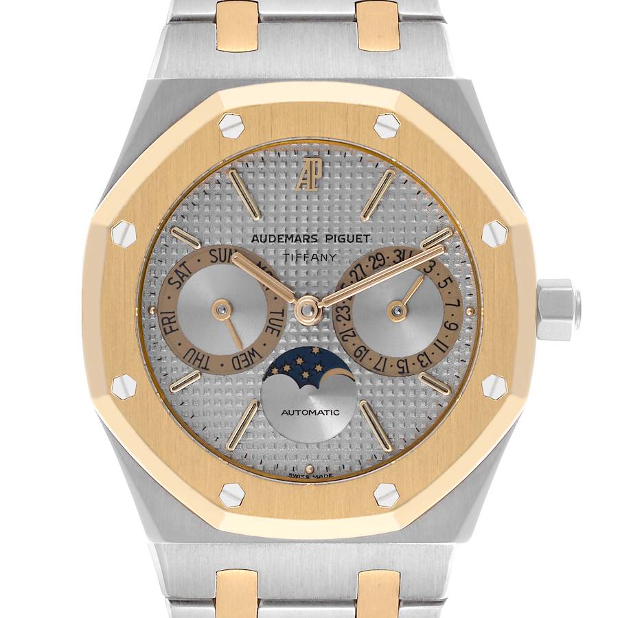 Audemars Piguet Royal Oak Moon Grey Dial Steel Yellow Gold Mens Watch 25594SA