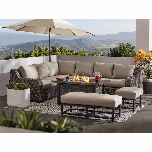 Athena 7-Piece Sectional with Firepit