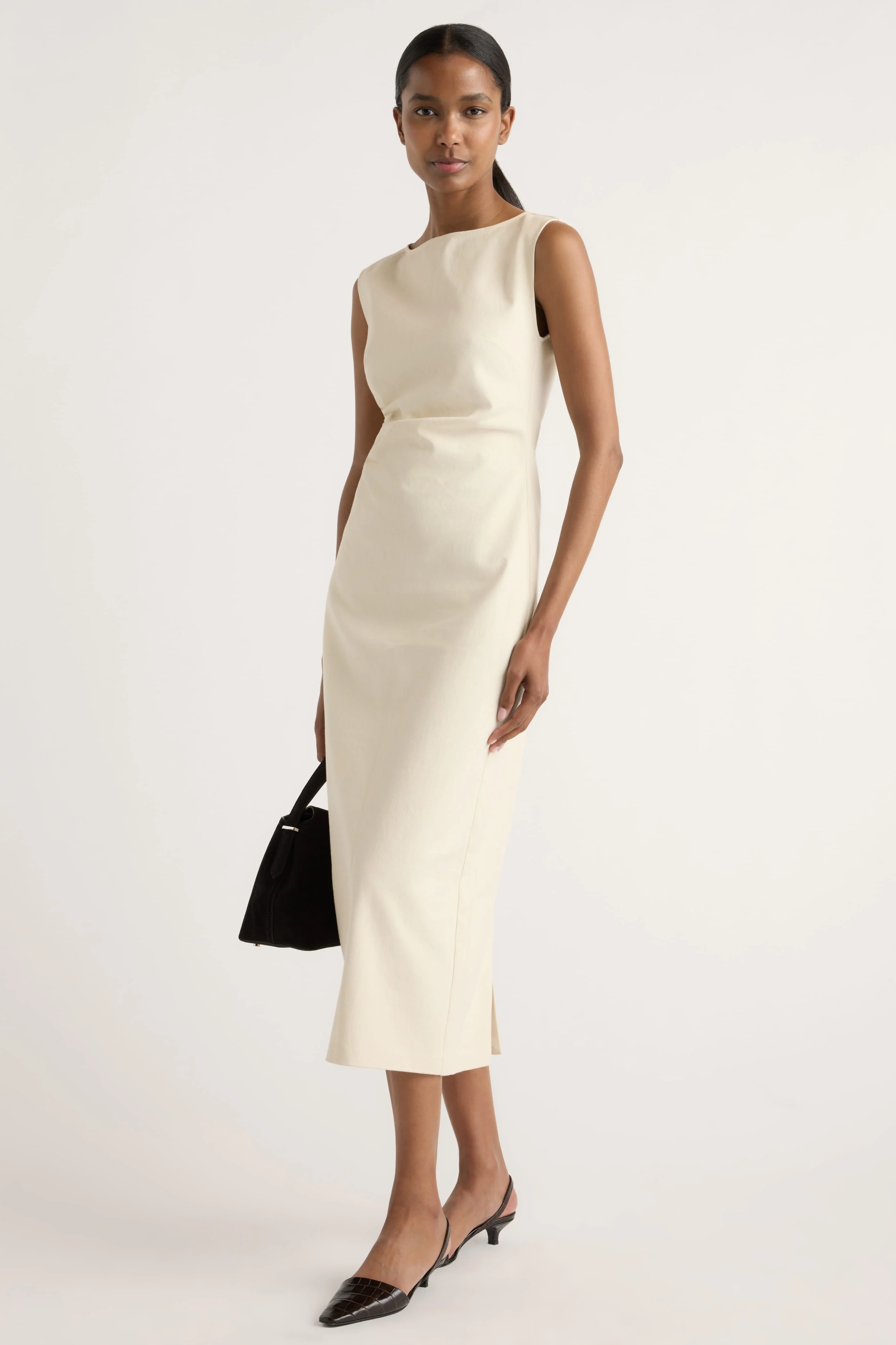 Inari Cotton Twill Boat-Neck Dress