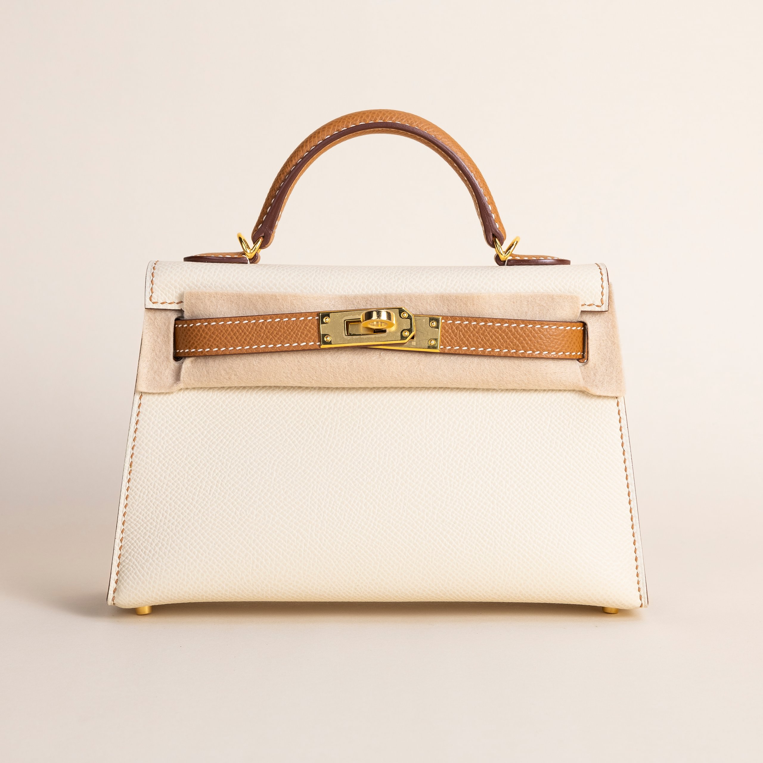 Kelly mini 2 epsom Craie/37 gold GHW