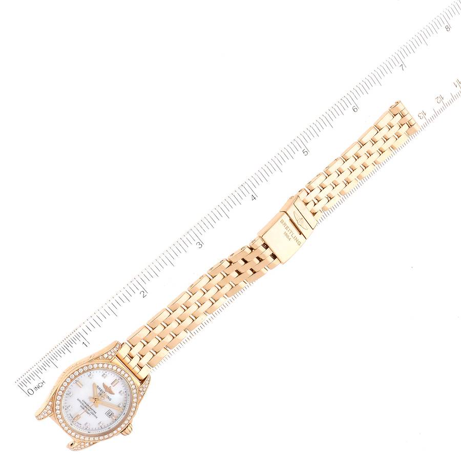 Breitling Galactic 29 Mother of Pearl Dial Rose Gold Diamond Ladies Watch H72348