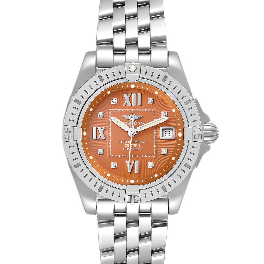Breitling Galactic Bronze Diamond Dial Steel Ladies Watch A71356