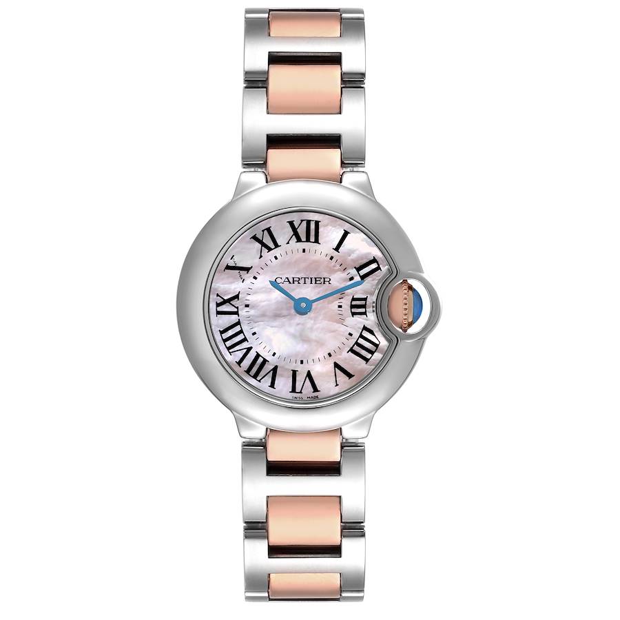 Cartier Ballon Bleu Steel Rose Gold Pink MOP Dial Ladies Watch W6920034
