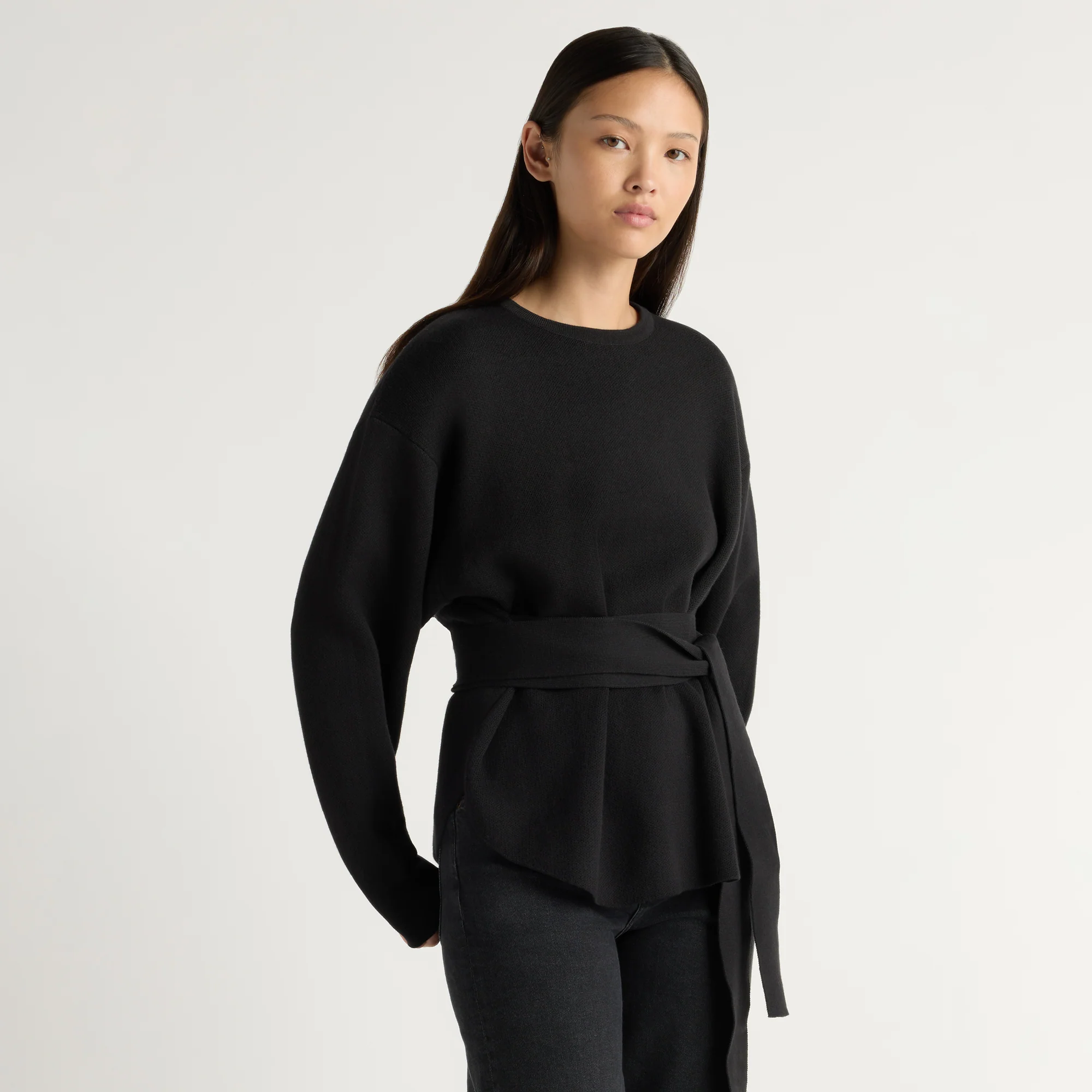Nara Tie-Front Knit Sweater