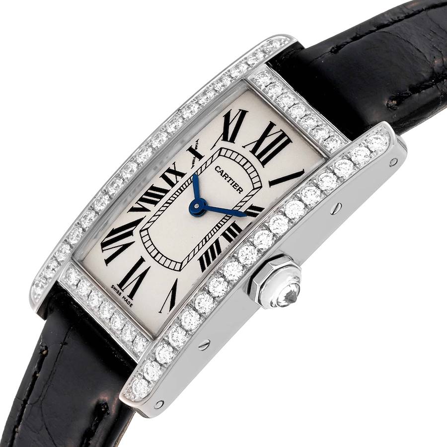 Cartier Tank Americaine White Gold Diamond Ladies Watch WB707331