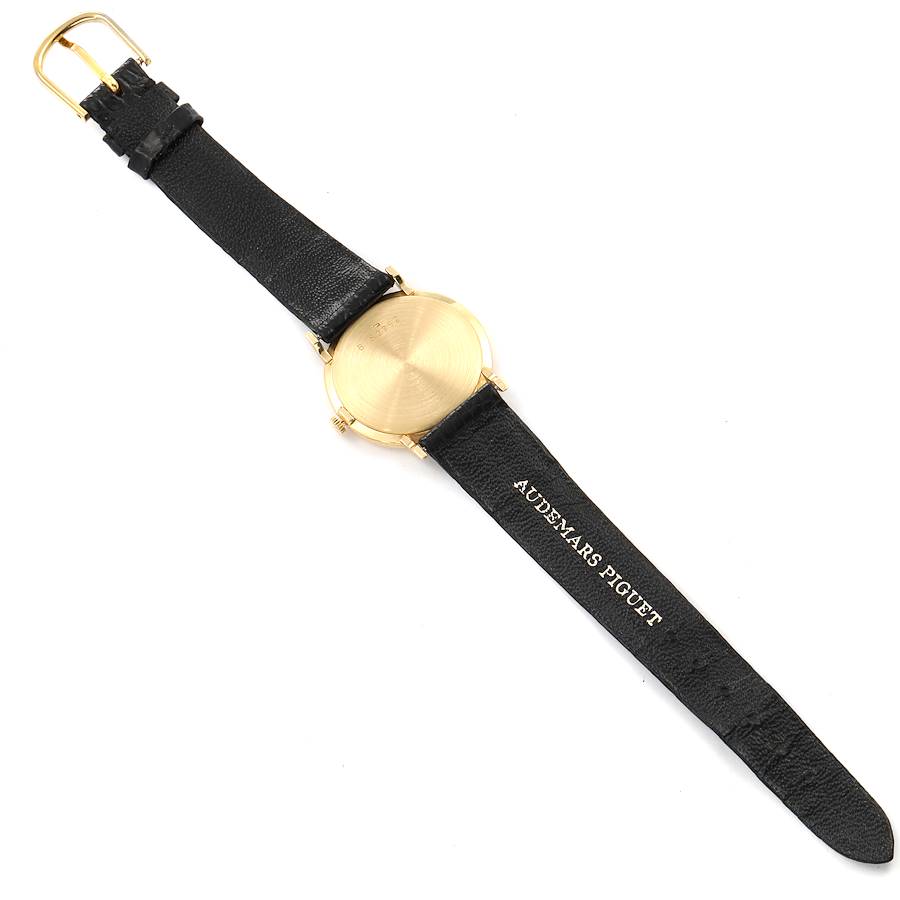 Audemars Piguet 18K Yellow Gold Black Strap Ladies Vintage Watch