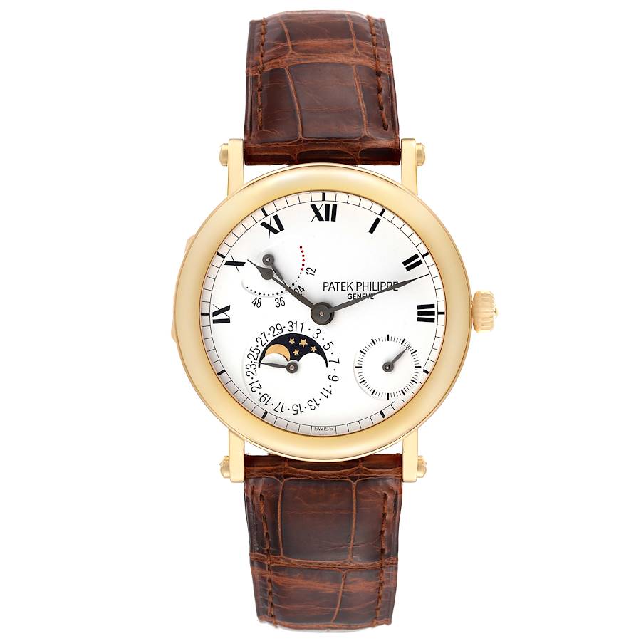 Patek Philippe Complications Power Reserve Moonphase Yellow Gold Mens Watch 5054