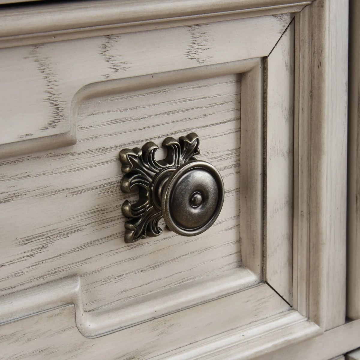 Vintage Elegance Three Drawer Bedside