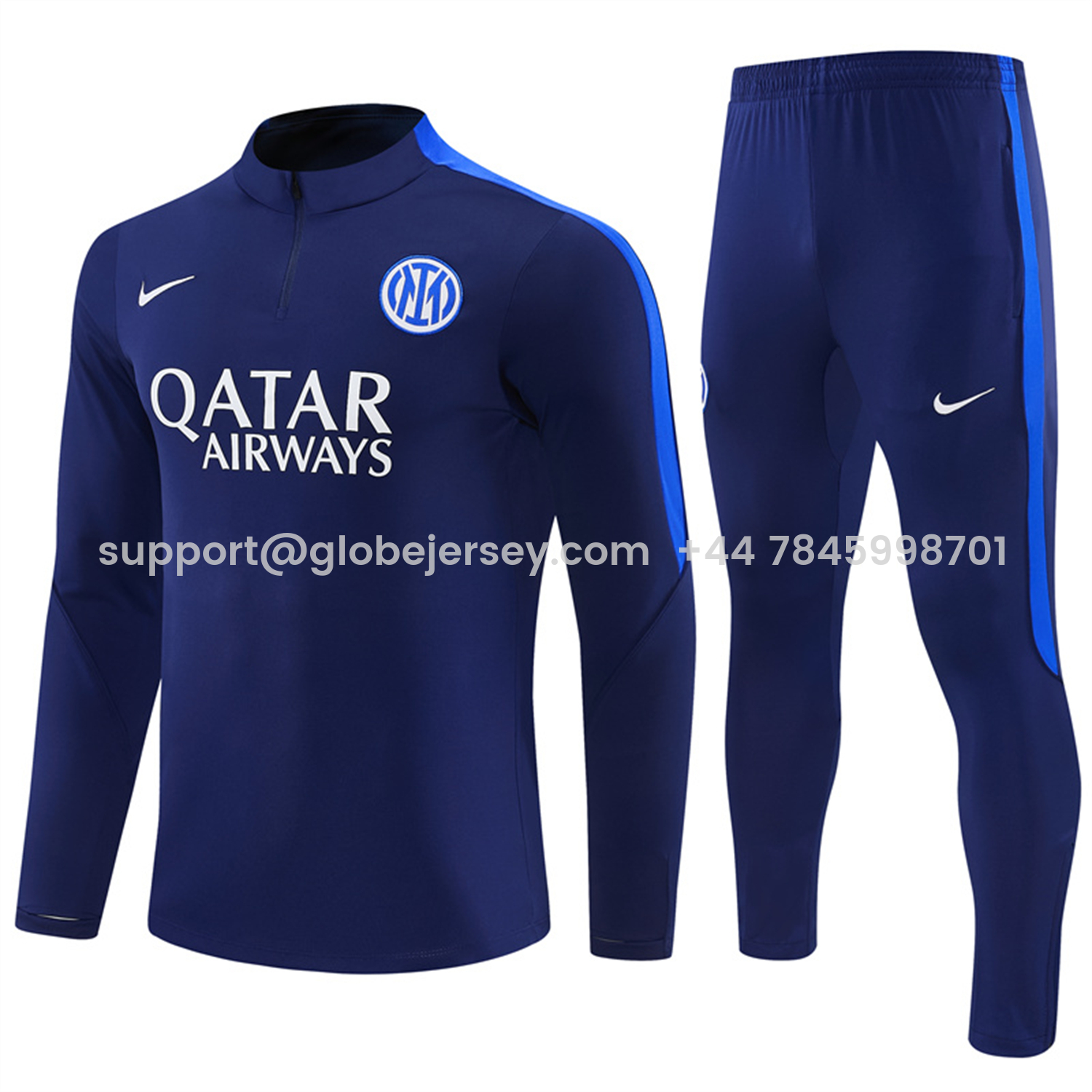 Inter Milan 26-27 Long Sleeve Training Set - Royal Blue Top & Royal Blue Pants