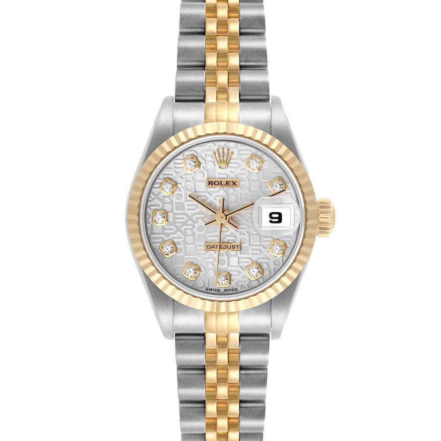 Rolex Datejust Silver Diamond Dial Steel Yellow Gold Ladies Watch 69173