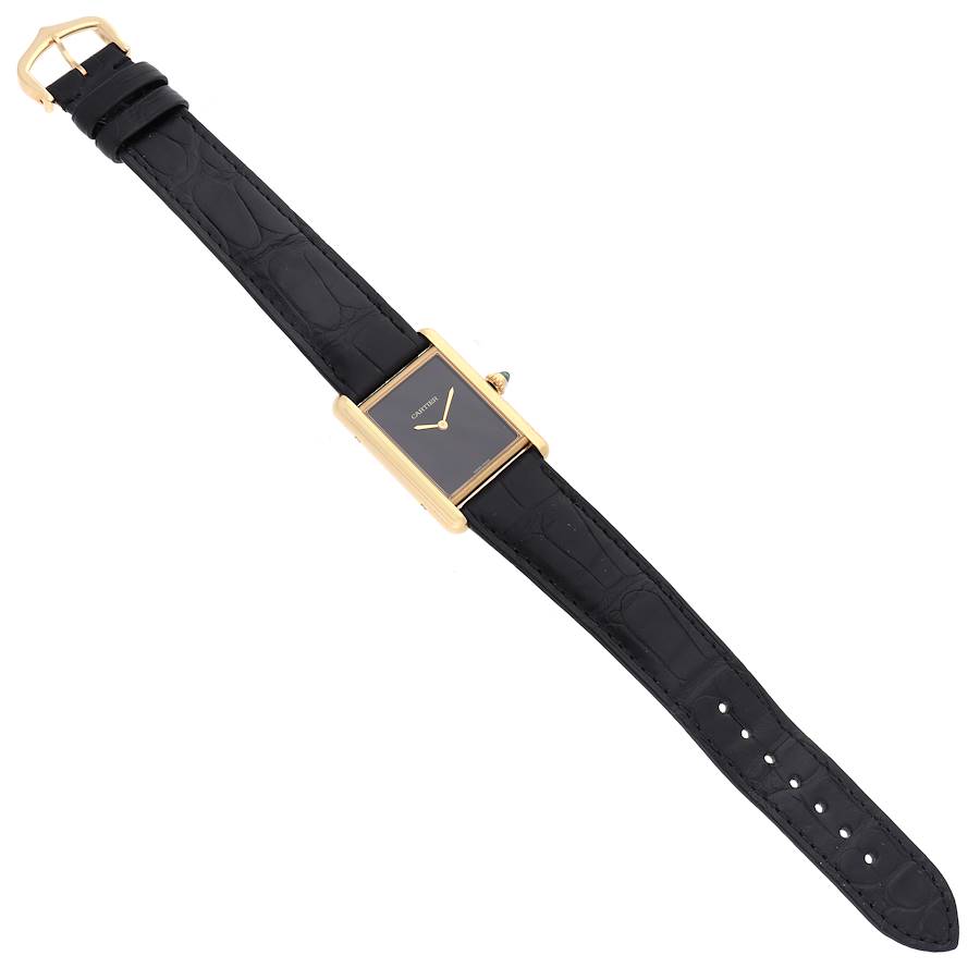Cartier Tank Louis Large Yellow Gold Black Dial Mens Watch WGTA0091