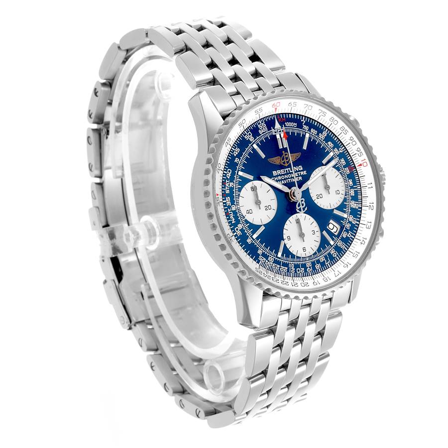 Breitling Navitimer 42mm Blue Dial Chronograph Steel Mens Watch A23322