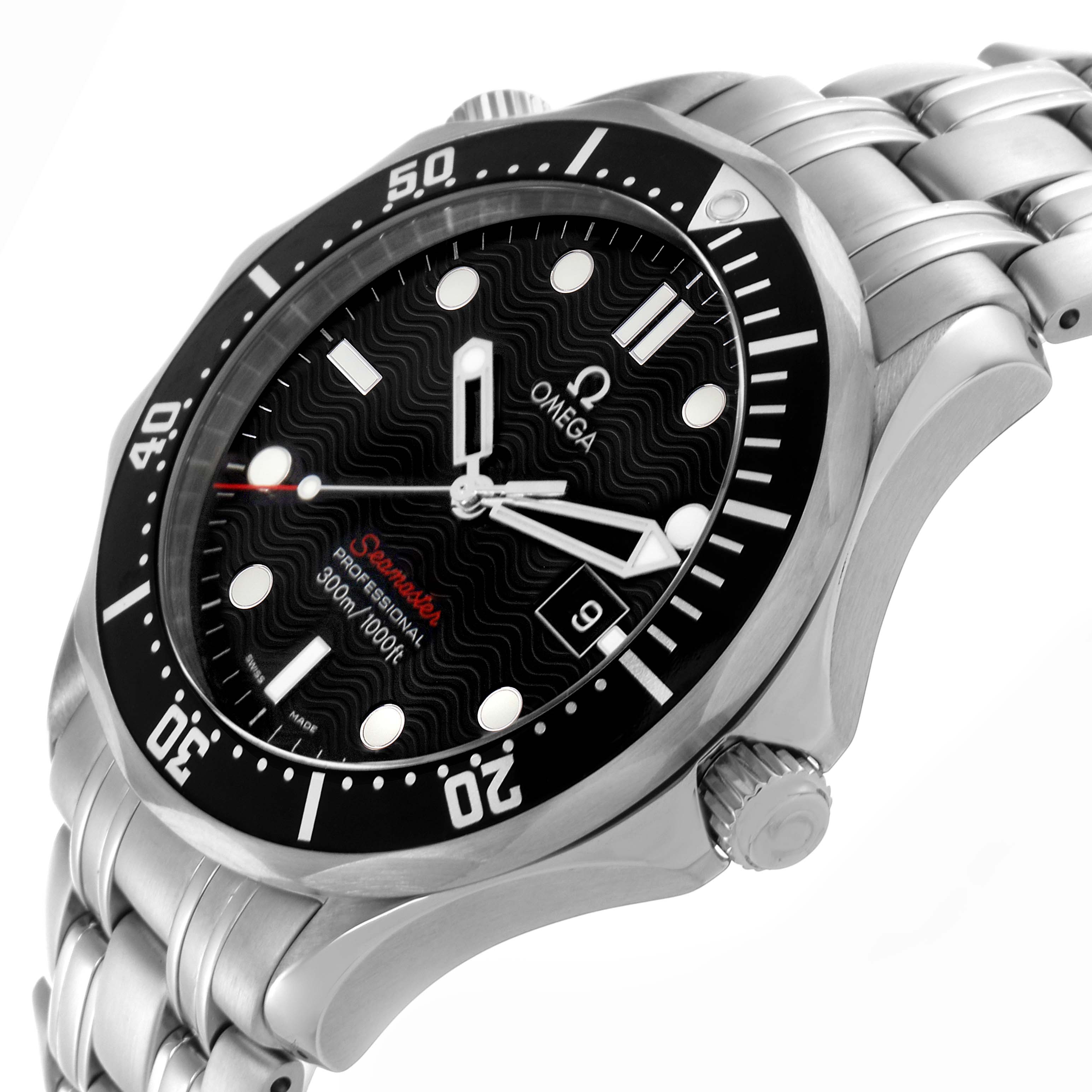 Omega Seamaster Quartz Black Dial Steel Mens Watch 41.0 MM 212.30.41.61.01.001