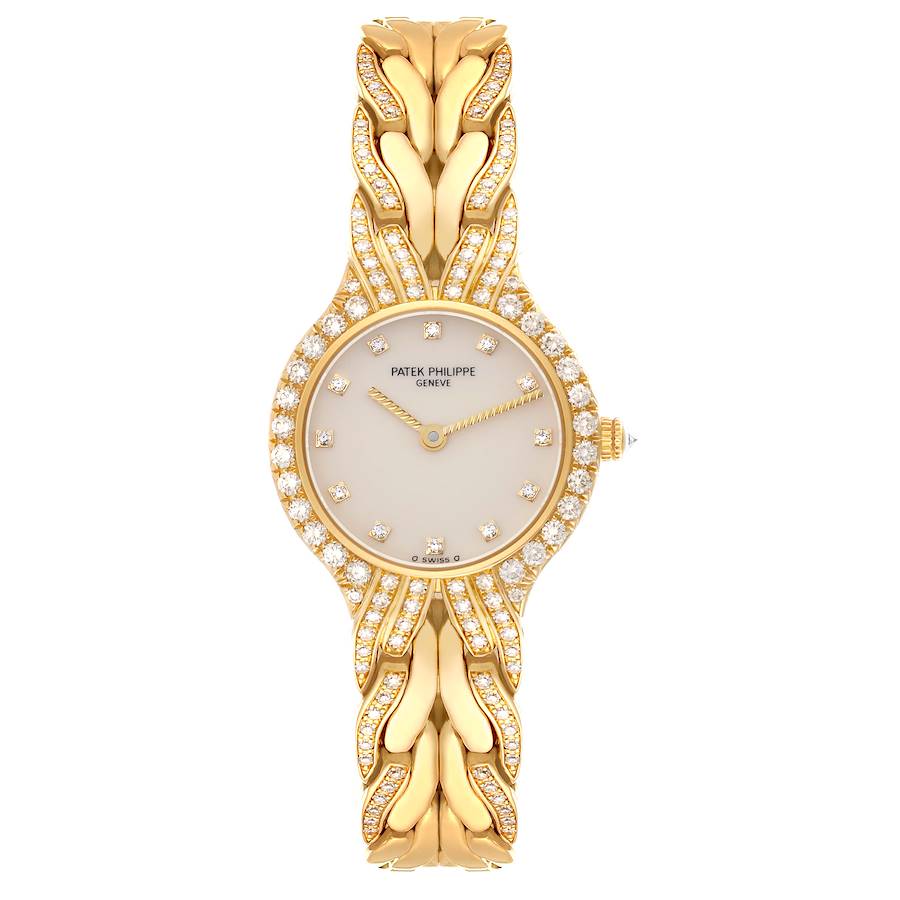 Patek Philippe La Flamme 18k Yellow Gold Diamond Ladies Watch 4816