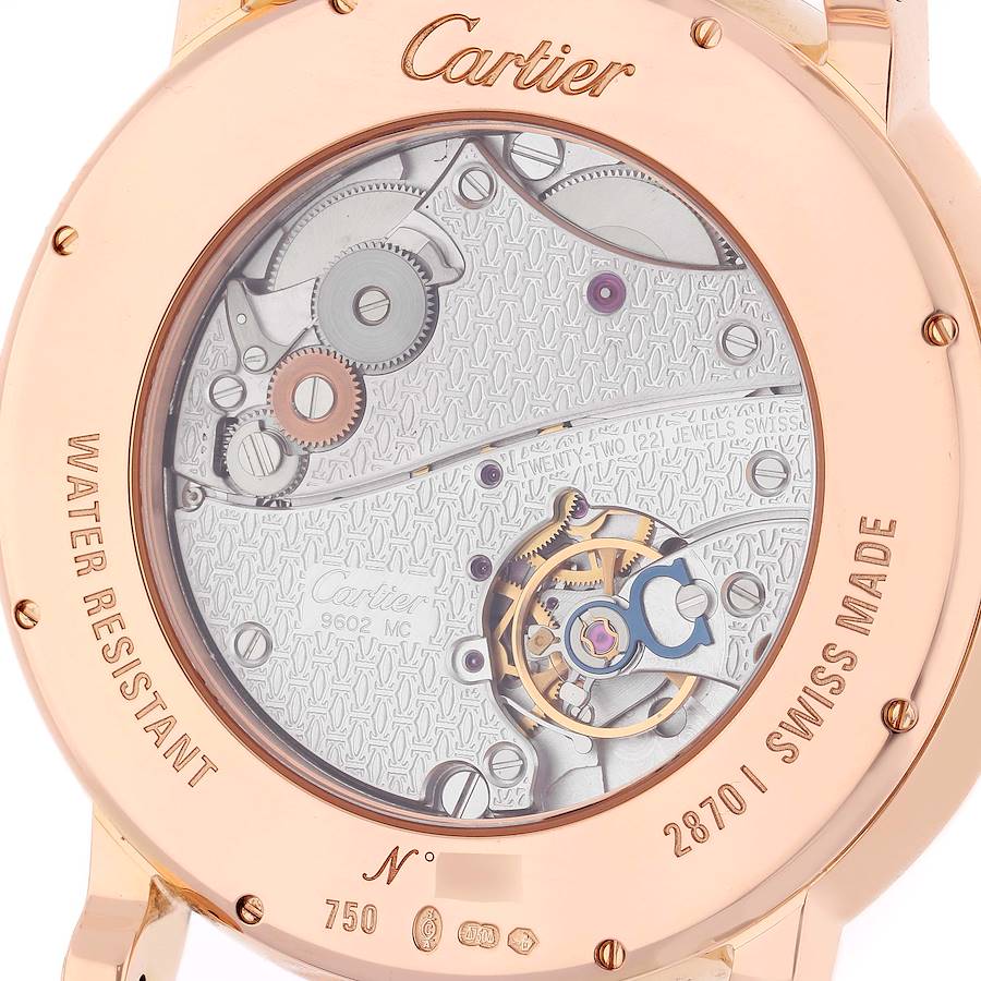 Cartier Rotonde Rose Gold Silver Dial Mens Watch W1550251