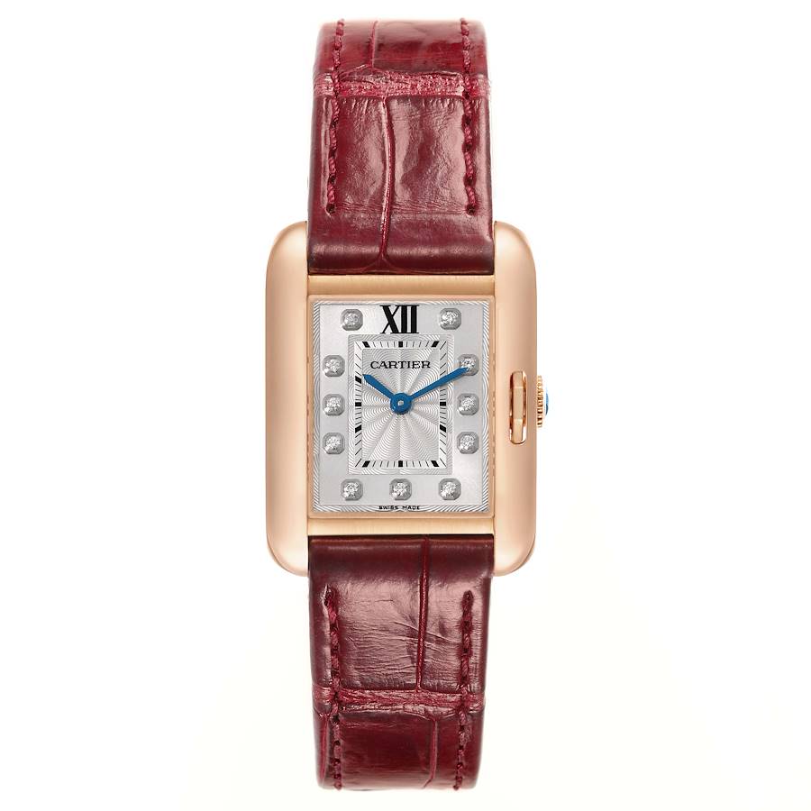 Cartier Tank Anglaise Rose Gold Diamond Dial Small Ladies Watch WJTA0007 Papers