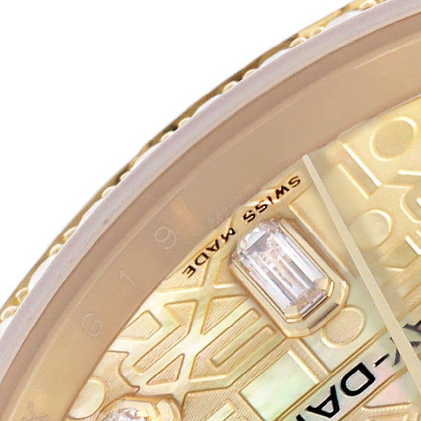 Rolex President Day Date Yellow Gold Mother Of Pearl Diamond Mens Watch 118348