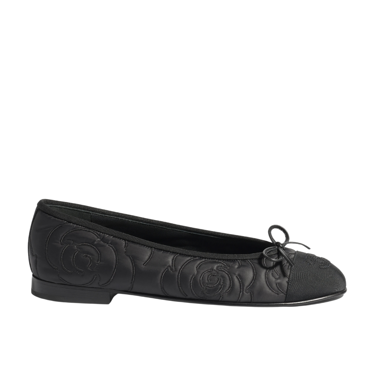 Chanel Ballet Flats Embroidered Fabric And Grosgrain Black G02819 B21026 94305