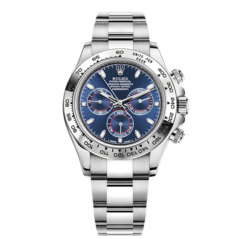 Rollie-The Crown Cosmograph "Ghost" Daytona 40mm Bule 18ct White Gold m116509 Series in 2022 Unworn