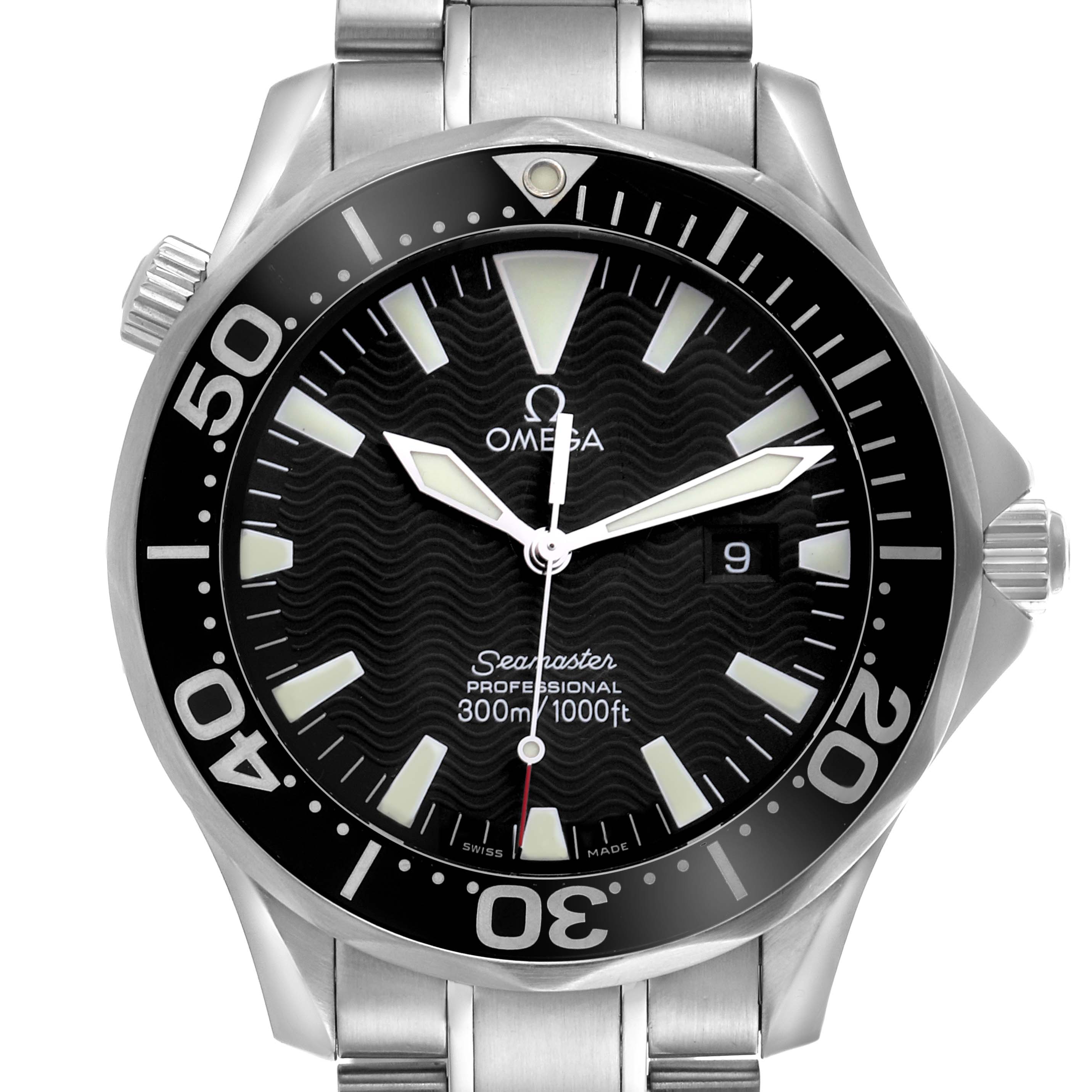Omega Seamaster Black Dial Steel Quartz Mens Watch 41.0 MM 2264.50.00