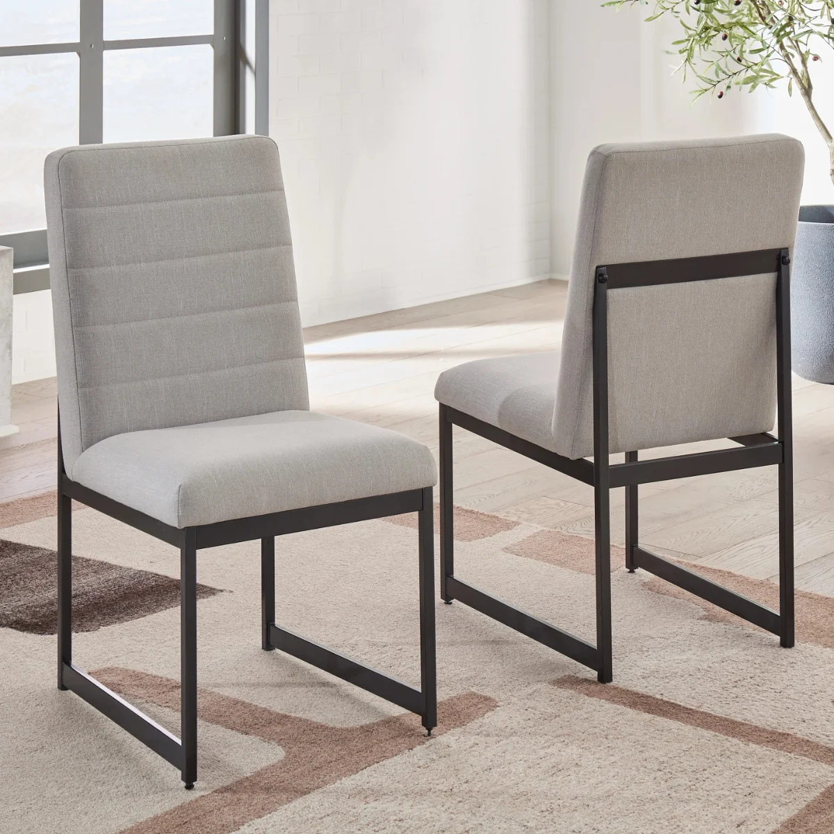 Modern Upholstered Dining Chairs Set of 2