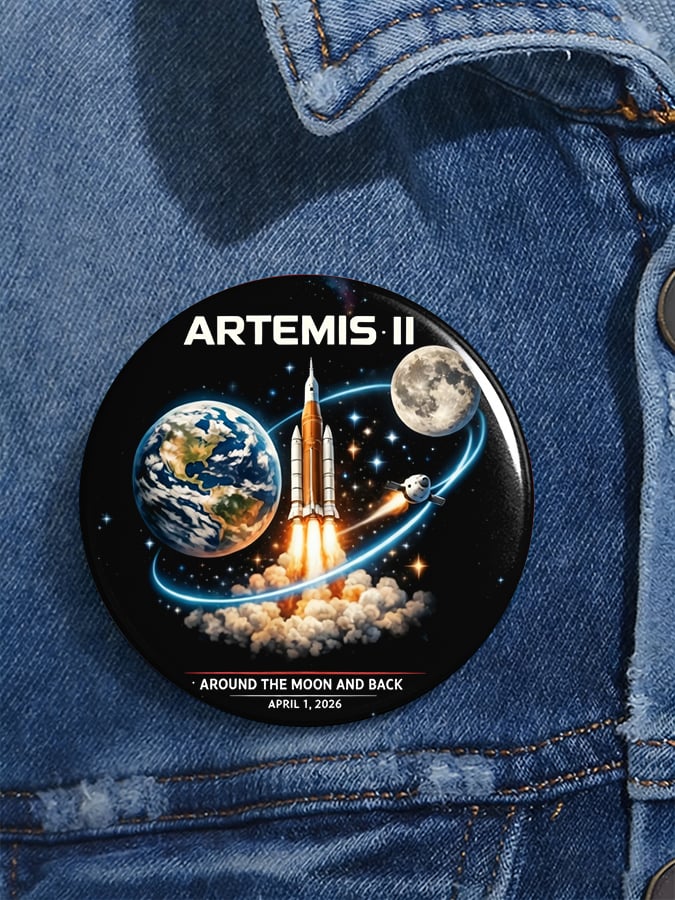 Artemis II Space Mission Pin Button