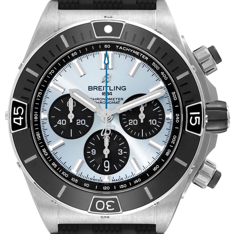 Breitling Chronomat B01 Ice Blue Dial Steel Mens Watch PB0136