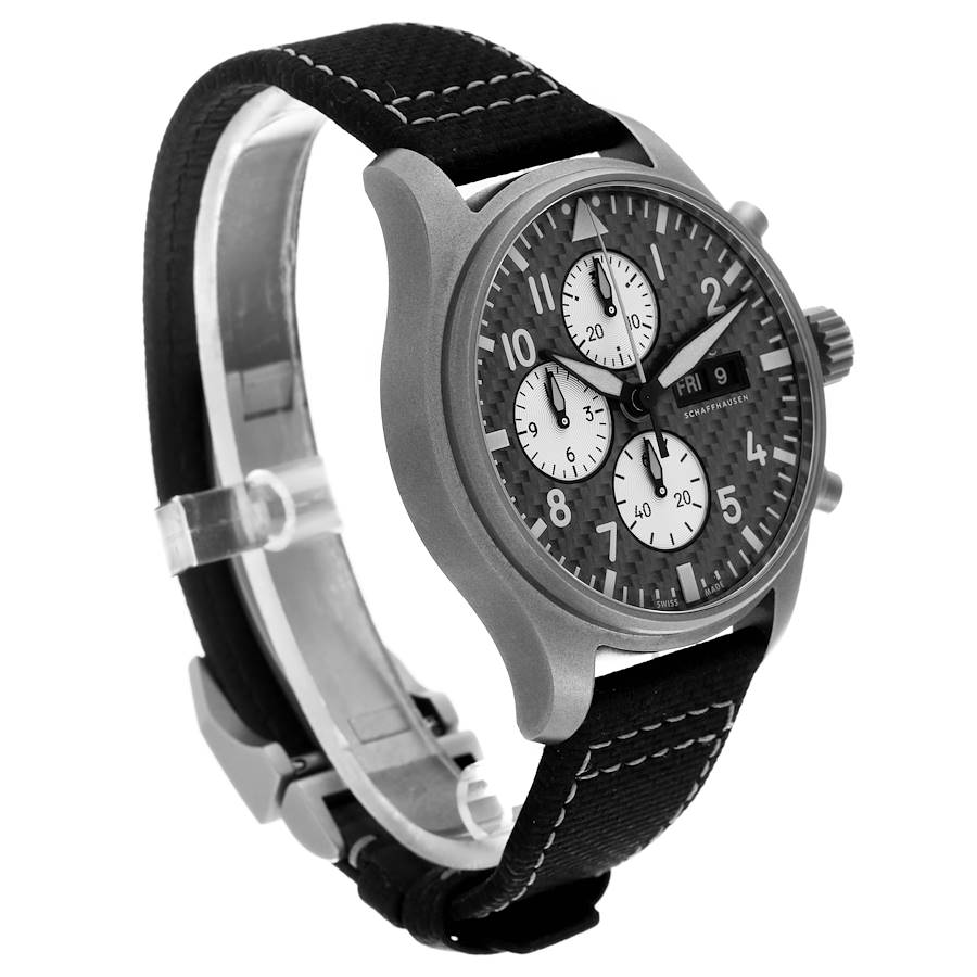 IWC Pilot AMG Chronograph Carbon Dial Titanium Men's Watch IW377903